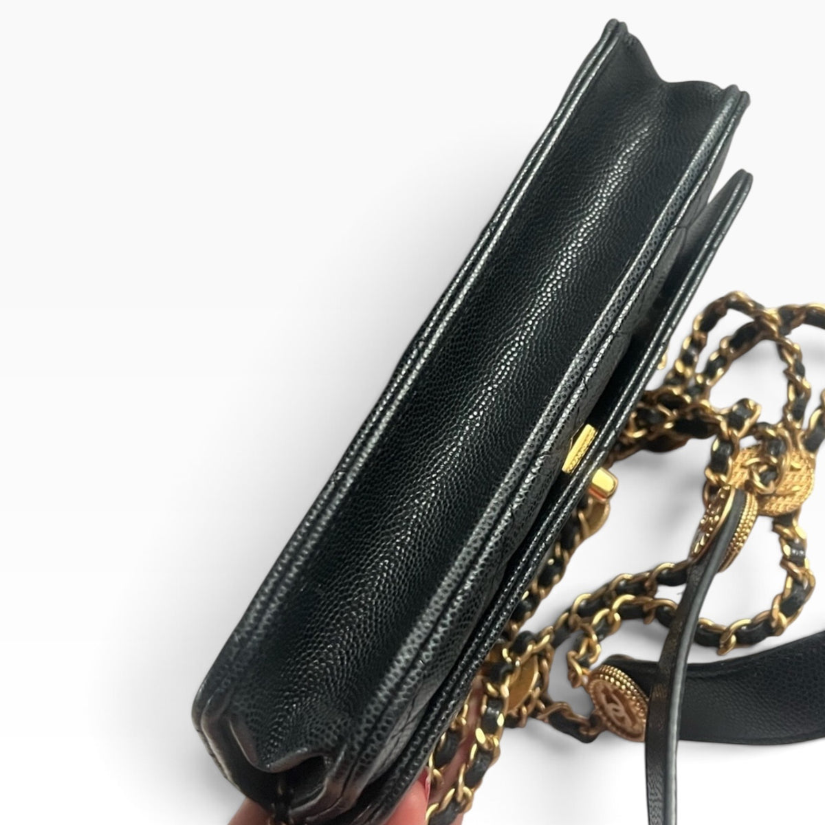 CHANEL Twist Your Buttons Black Caviar Chain Bag product photograph 11 - VaultedVIP