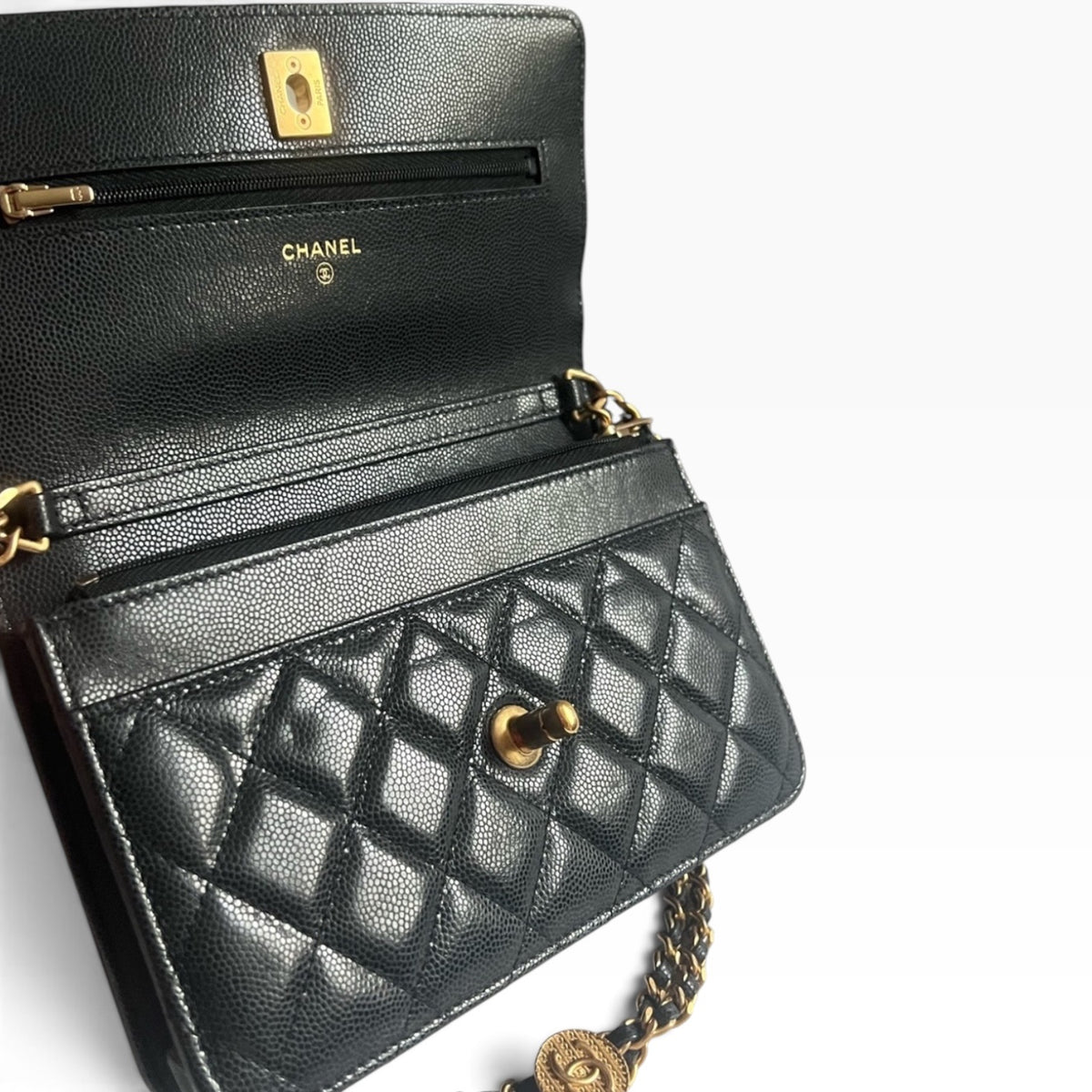 CHANEL Twist Your Buttons Black Caviar Chain Bag product photograph 14 - VaultedVIP
