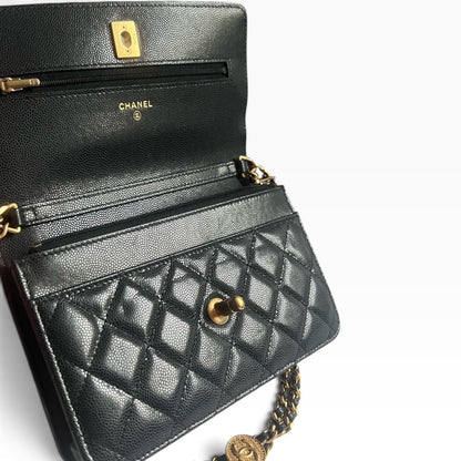 CHANEL Twist Your Buttons Black Caviar Chain Bag product photograph 14 - VaultedVIP