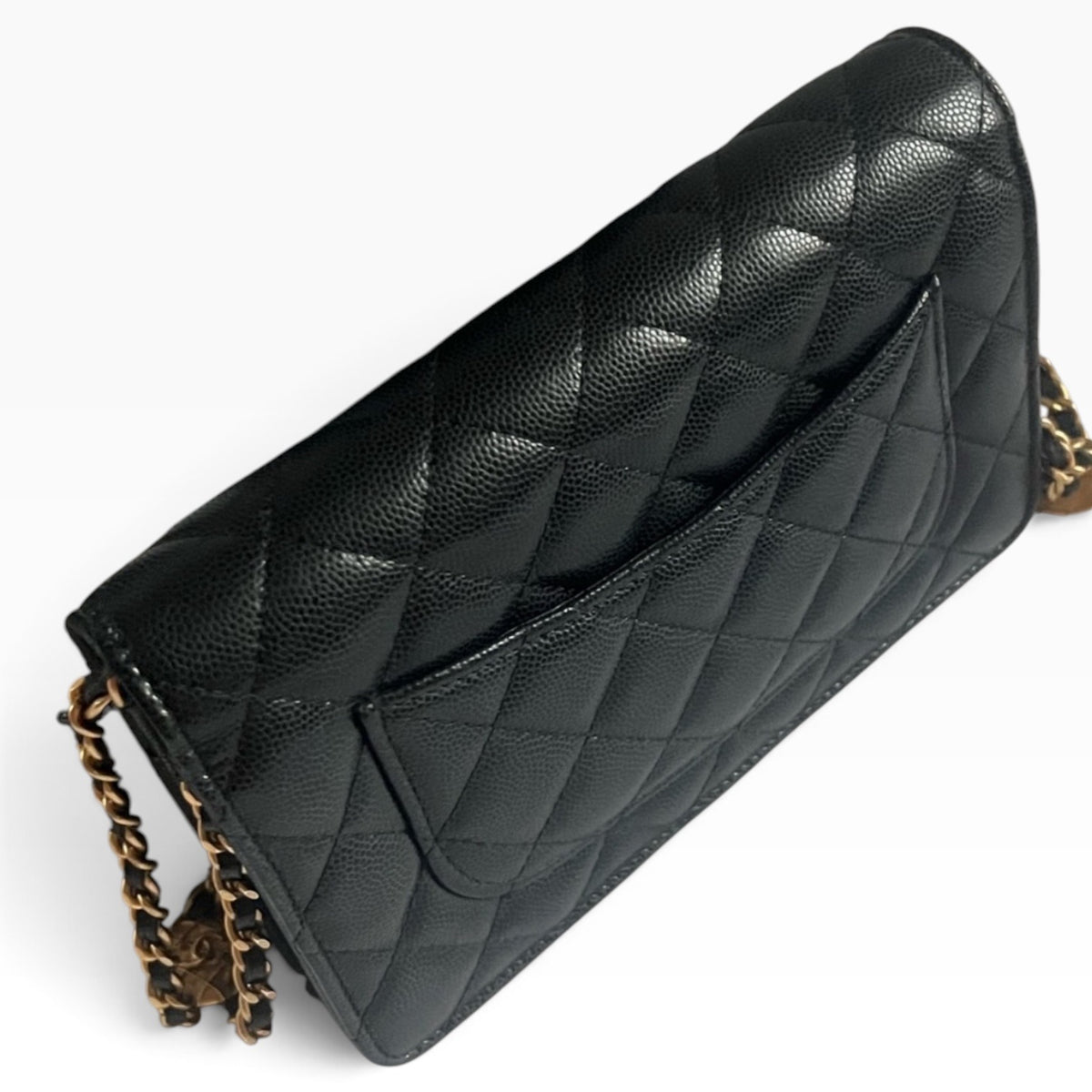 CHANEL Twist Your Buttons Black Caviar Chain Bag product photograph 5 - VaultedVIP