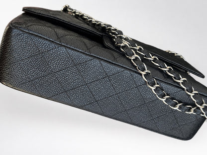 CHANEL Classic Double Flap Black Caviar Silver product photograph 6 - VaultedVIP