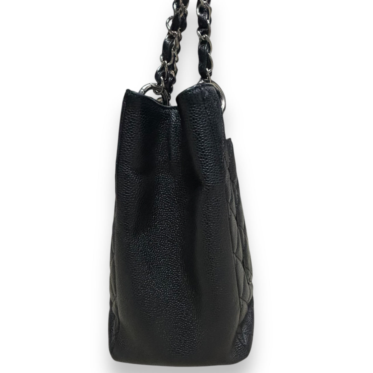 CHANEL Grand Shopping Tote GST Black Caviar Silver product photograph 8 - VaultedVIP