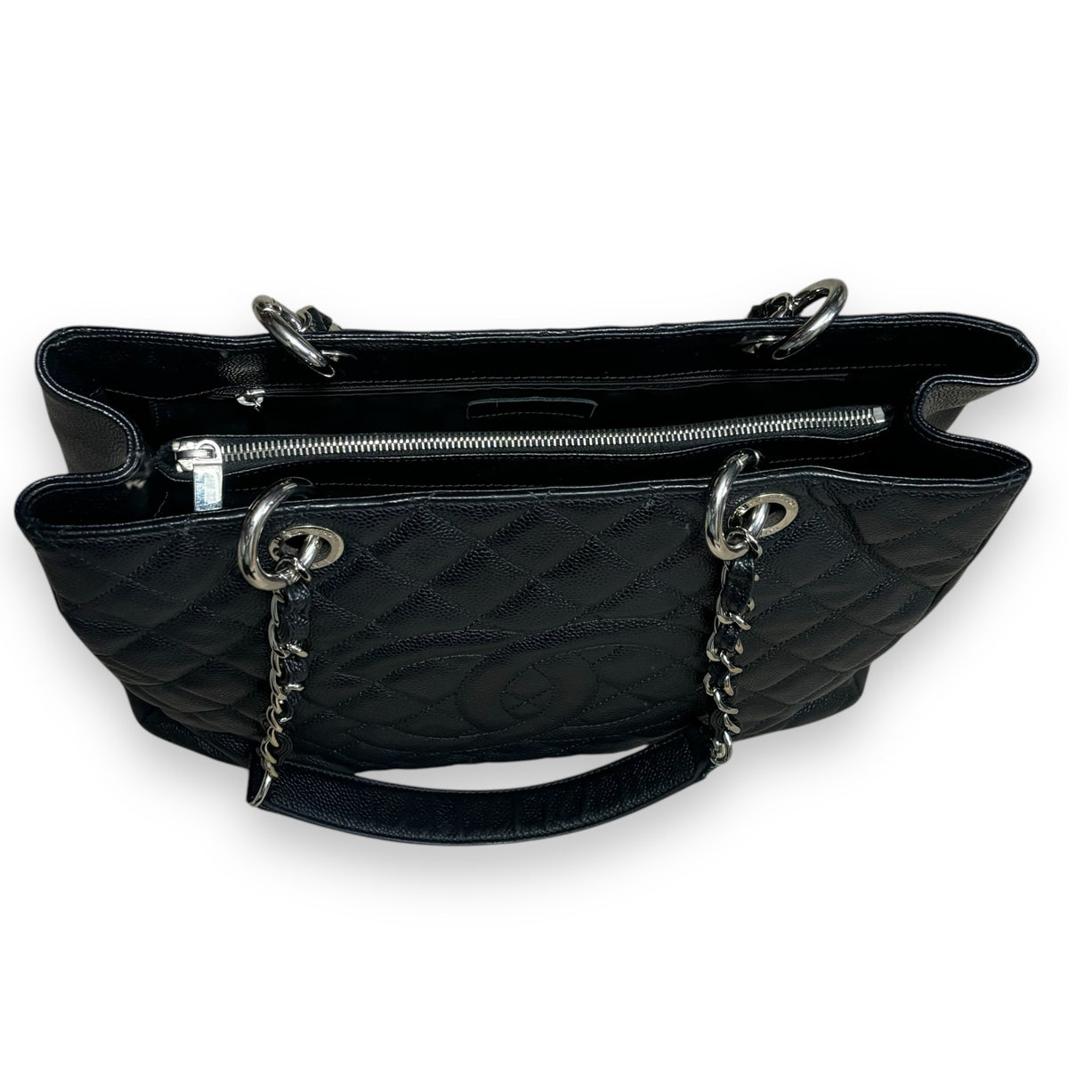 CHANEL Grand Shopping Tote GST Black Caviar Silver product photograph 7 - VaultedVIP