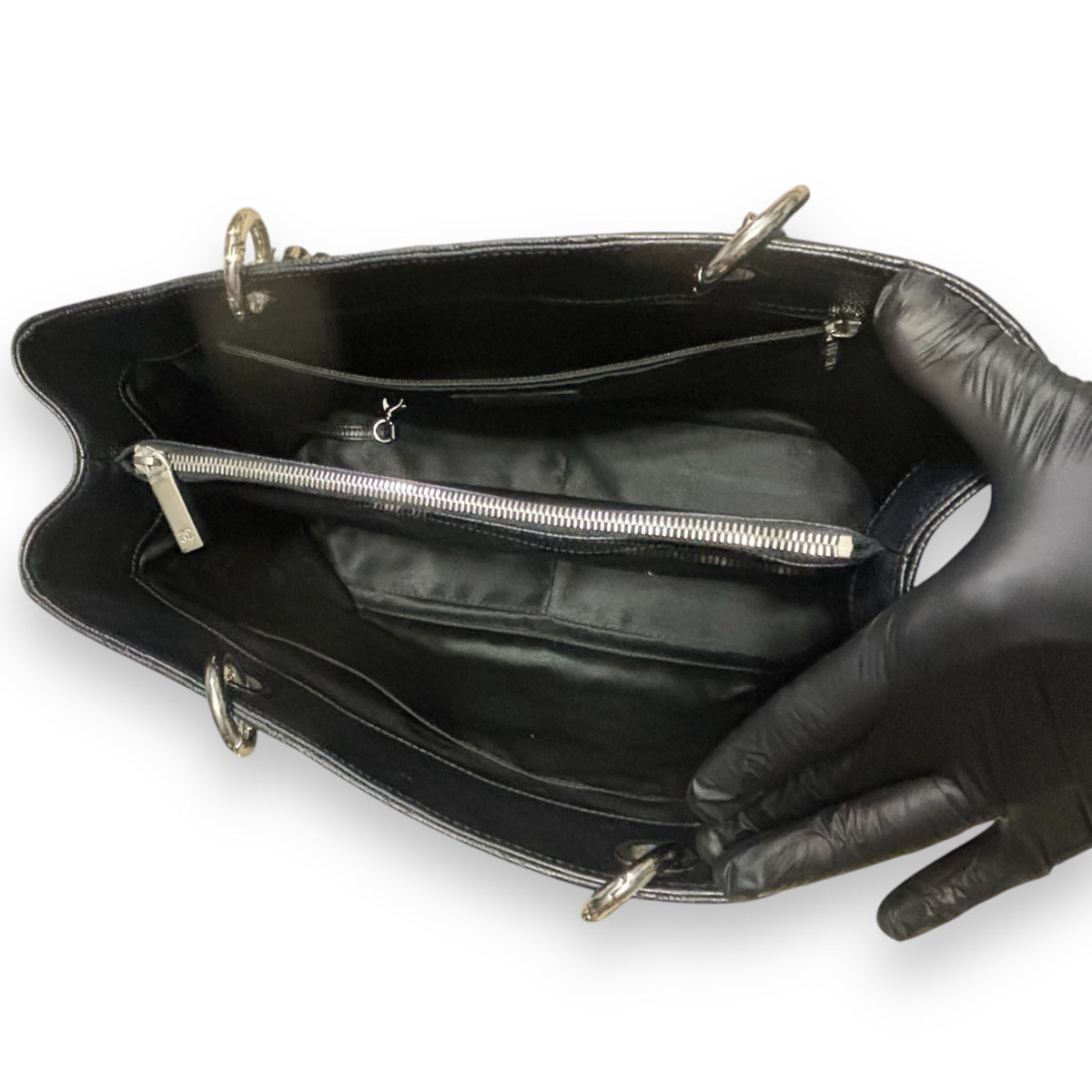 CHANEL Grand Shopping Tote GST Black Caviar Silver product photograph 13 - VaultedVIP