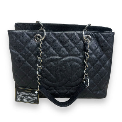 CHANEL Grand Shopping Tote GST Black Caviar Silver product photograph 3 - VaultedVIP