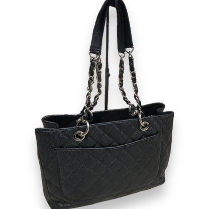 CHANEL Grand Shopping Tote GST Black Caviar Silver product photograph 10 - VaultedVIP