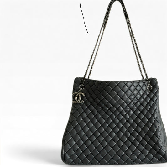 CHANEL Bubble Tote Black Lambskin Silver 17 Series product photograph 1 - VaultedVIP