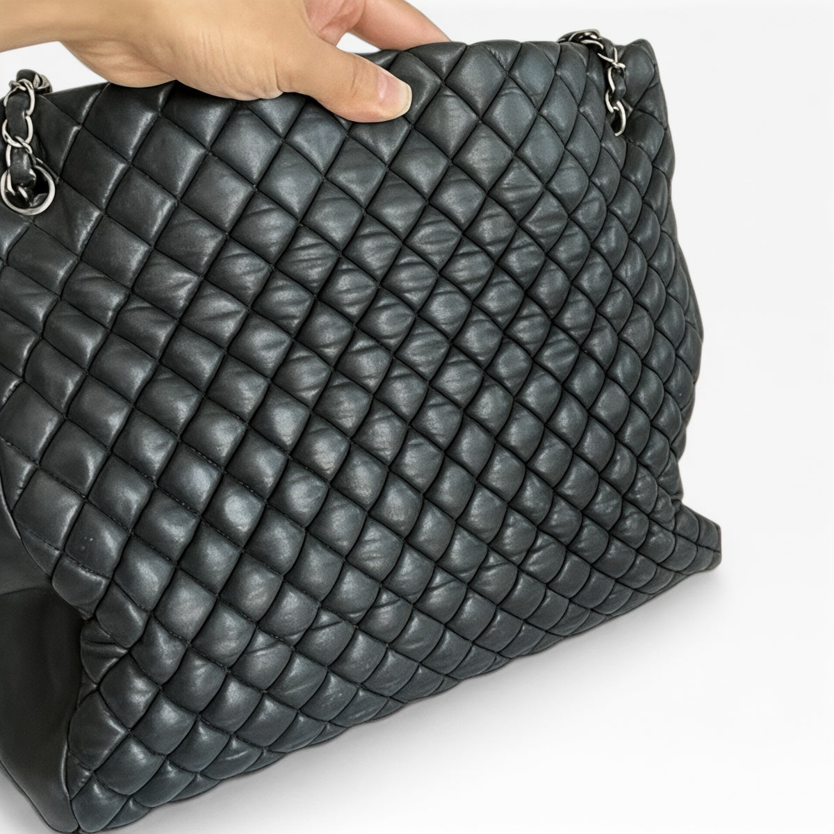 CHANEL Bubble Tote Black Lambskin Silver 17 Series product photograph 7 - VaultedVIP