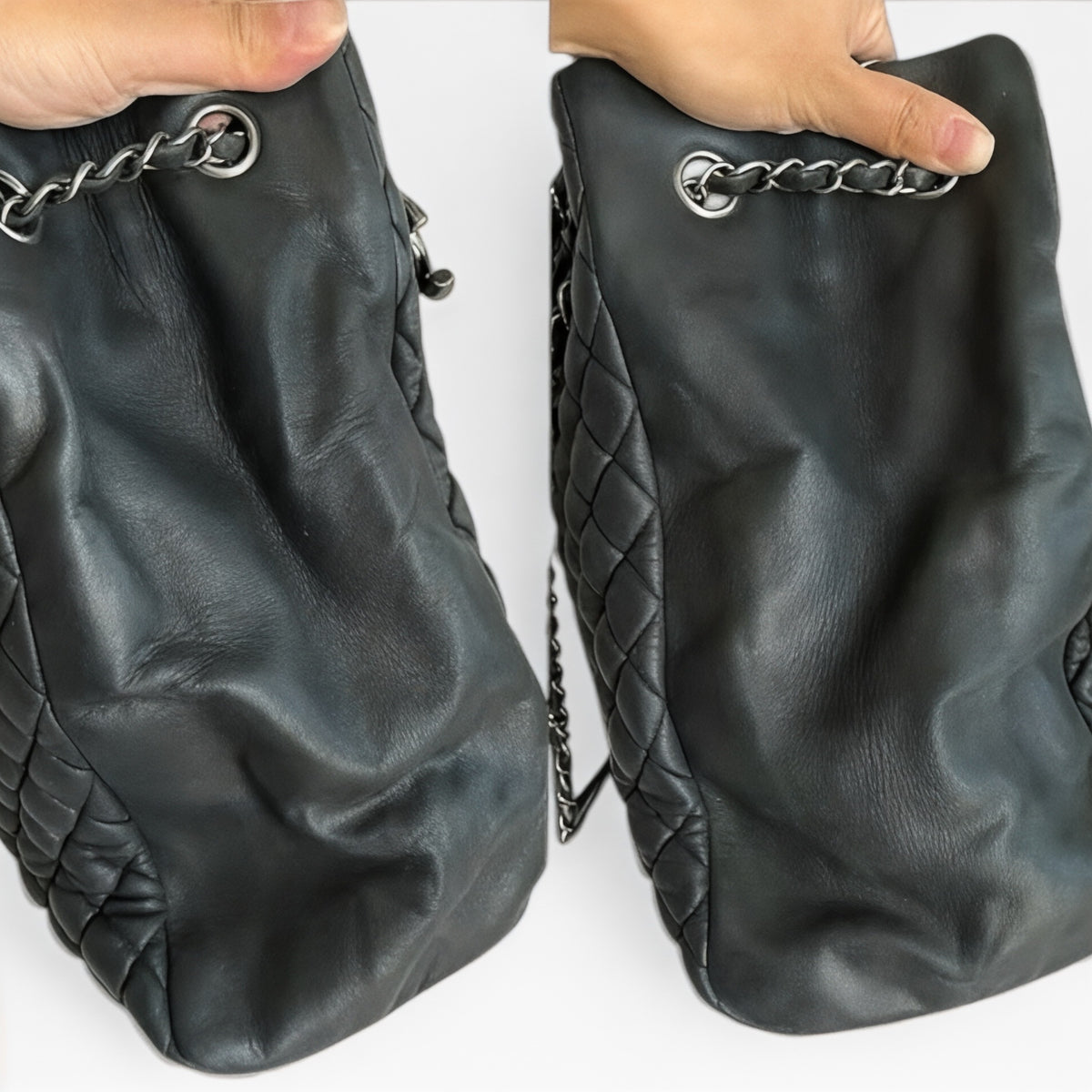 CHANEL Bubble Tote Black Lambskin Silver 17 Series product photograph 9 - VaultedVIP