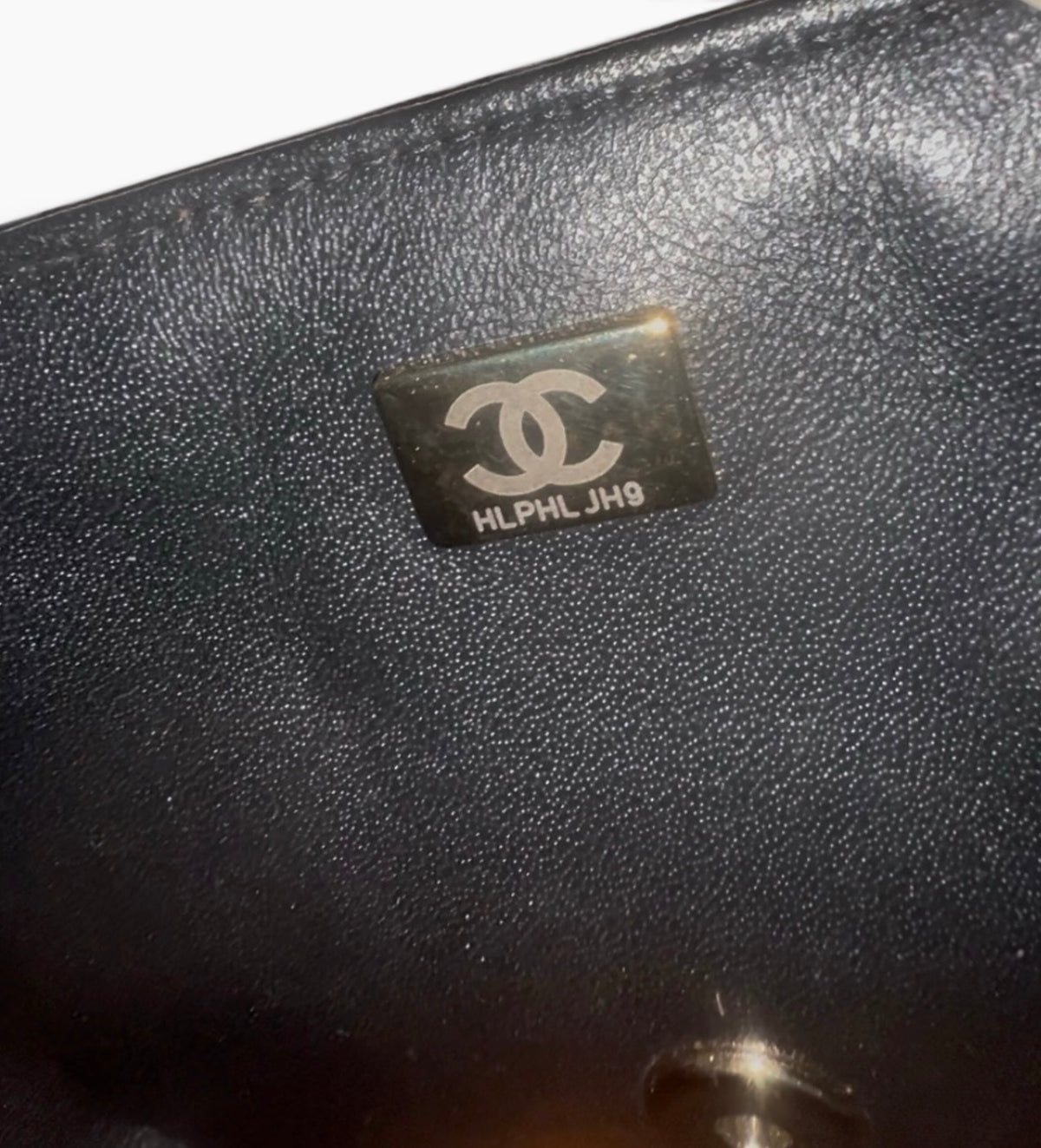 CHANEL Classic Mini Square Flap Black Lambskin Gold Hardware product photograph 12 - VaultedVIP