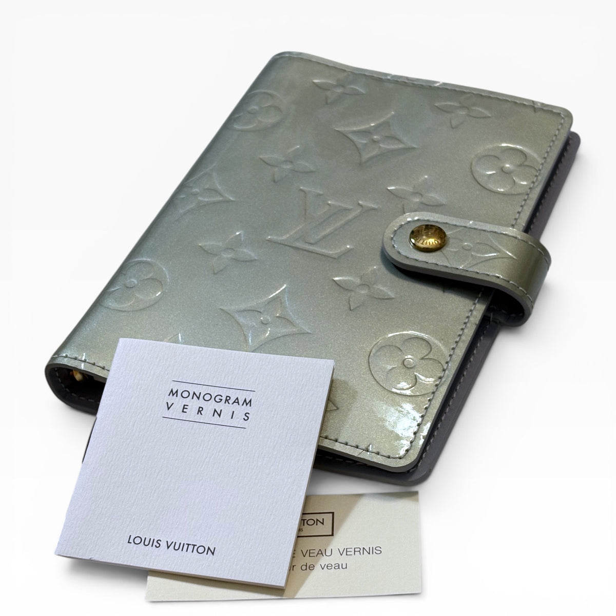 Louis Vuitton Agenda PM Silver Monogram Vernis product photograph 1 - VaultedVIP