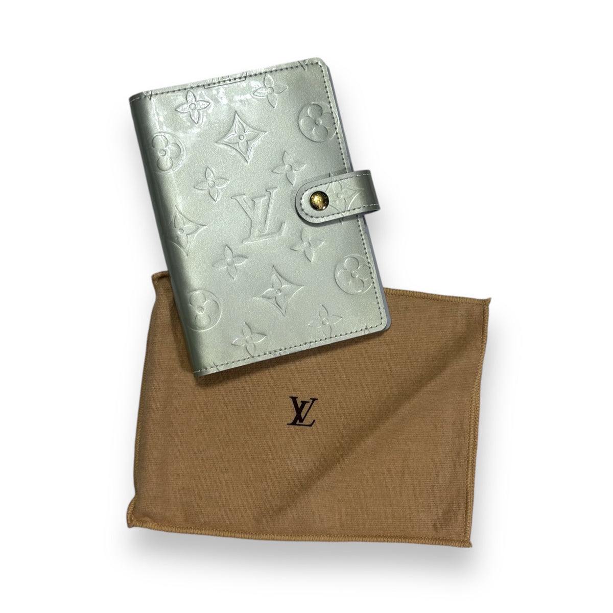 Louis Vuitton Agenda PM Silver Monogram Vernis product photograph 3 - VaultedVIP