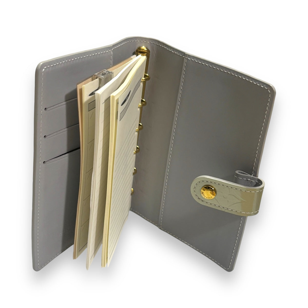 Louis Vuitton Agenda PM Silver Monogram Vernis product photograph 9 - VaultedVIP