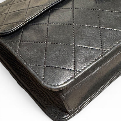 CHANEL Vintage 1980s Black Lambskin Single Flap product photograph 8 - VaultedVIP