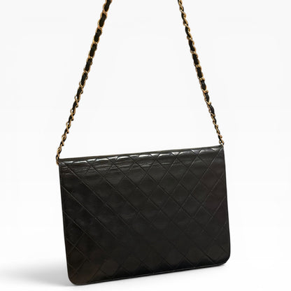 CHANEL Vintage 1980s Black Lambskin Single Flap product photograph 7 - VaultedVIP