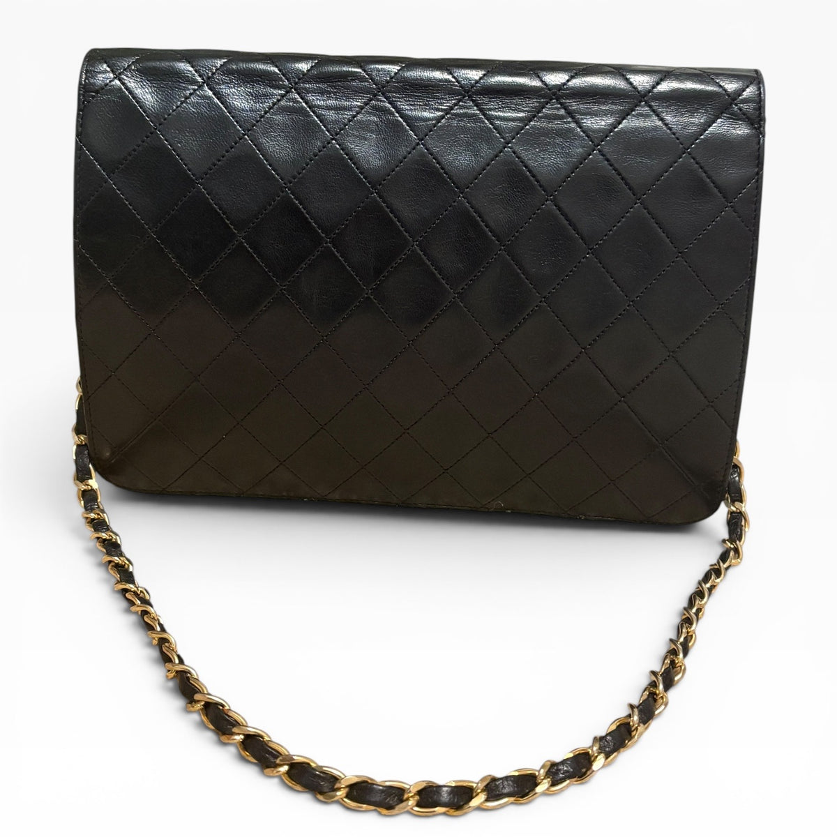 CHANEL Vintage 1980s Black Lambskin Single Flap product photograph 4 - VaultedVIP