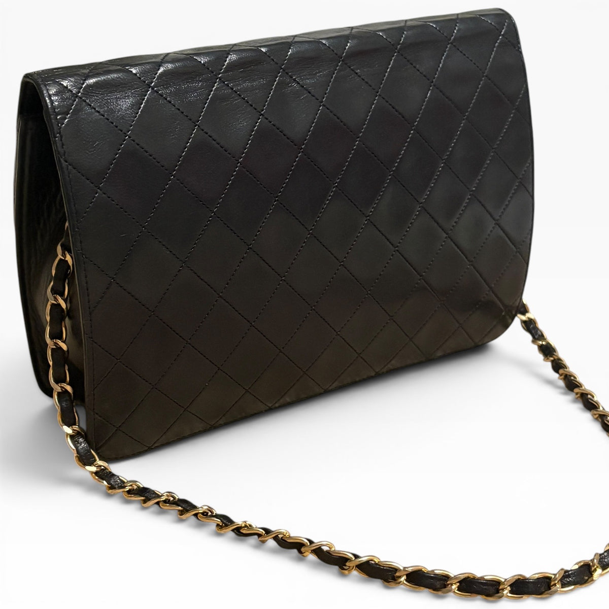 CHANEL Vintage 1980s Black Lambskin Single Flap product photograph 5 - VaultedVIP