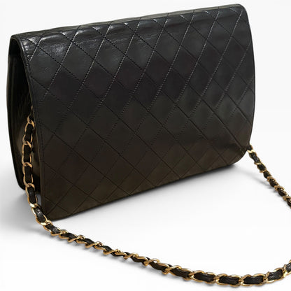 CHANEL Vintage 1980s Black Lambskin Single Flap product photograph 5 - VaultedVIP