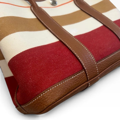 HERMES Rocabar Garden Party 36 Striped Wool Negonda Leather Tote product photograph 4 - VaultedVIP