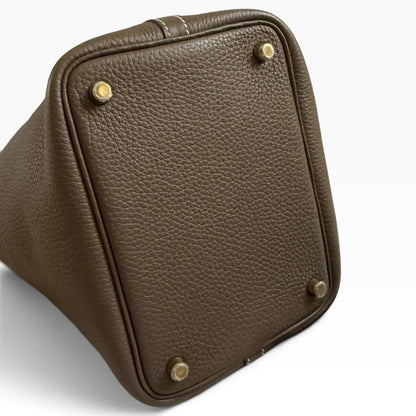 HERMES Picotin Lock 18 Etoupe Clemence Gold product photograph 10 - VaultedVIP
