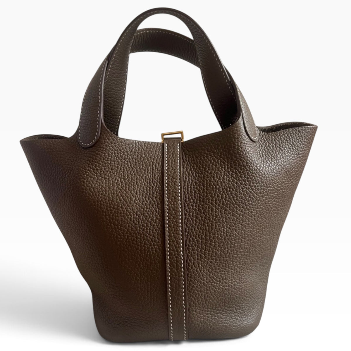 HERMES Picotin Lock 18 Etoupe Clemence Gold product photograph 3 - VaultedVIP