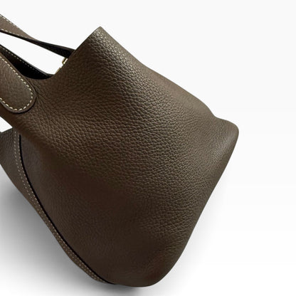 HERMES Picotin Lock 18 Etoupe Clemence Gold product photograph 9 - VaultedVIP