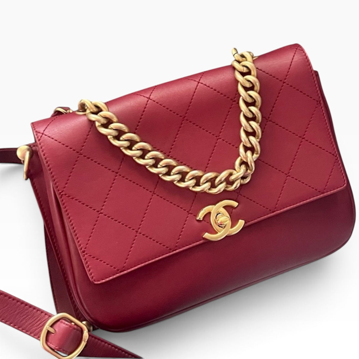 Chanel Trendy CC Medium Flap Bag Burgundy product photograph 2 - VaultedVIP