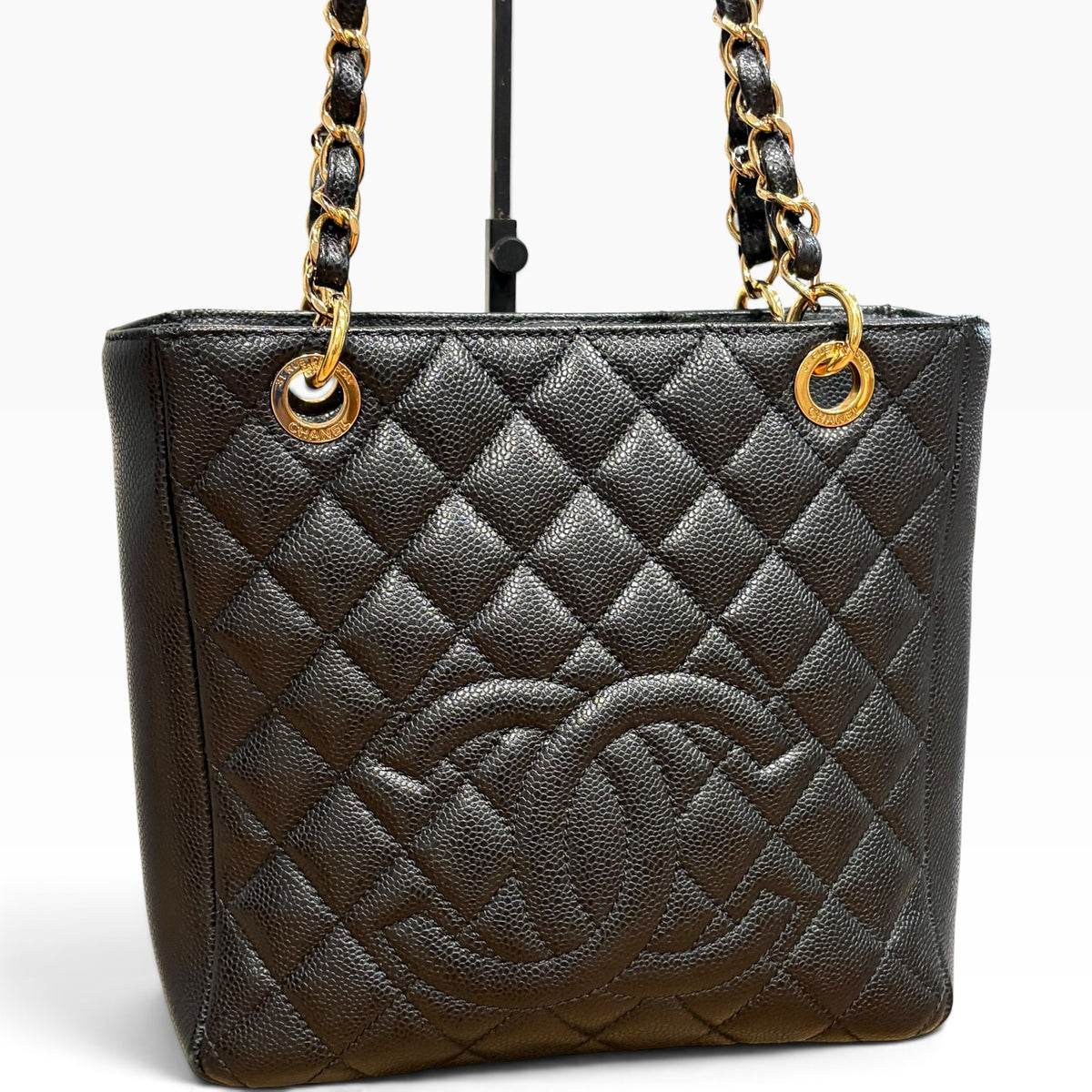 CHANEL Petite Shopping Tote PST Black Caviar Gold product photograph 1 - VaultedVIP