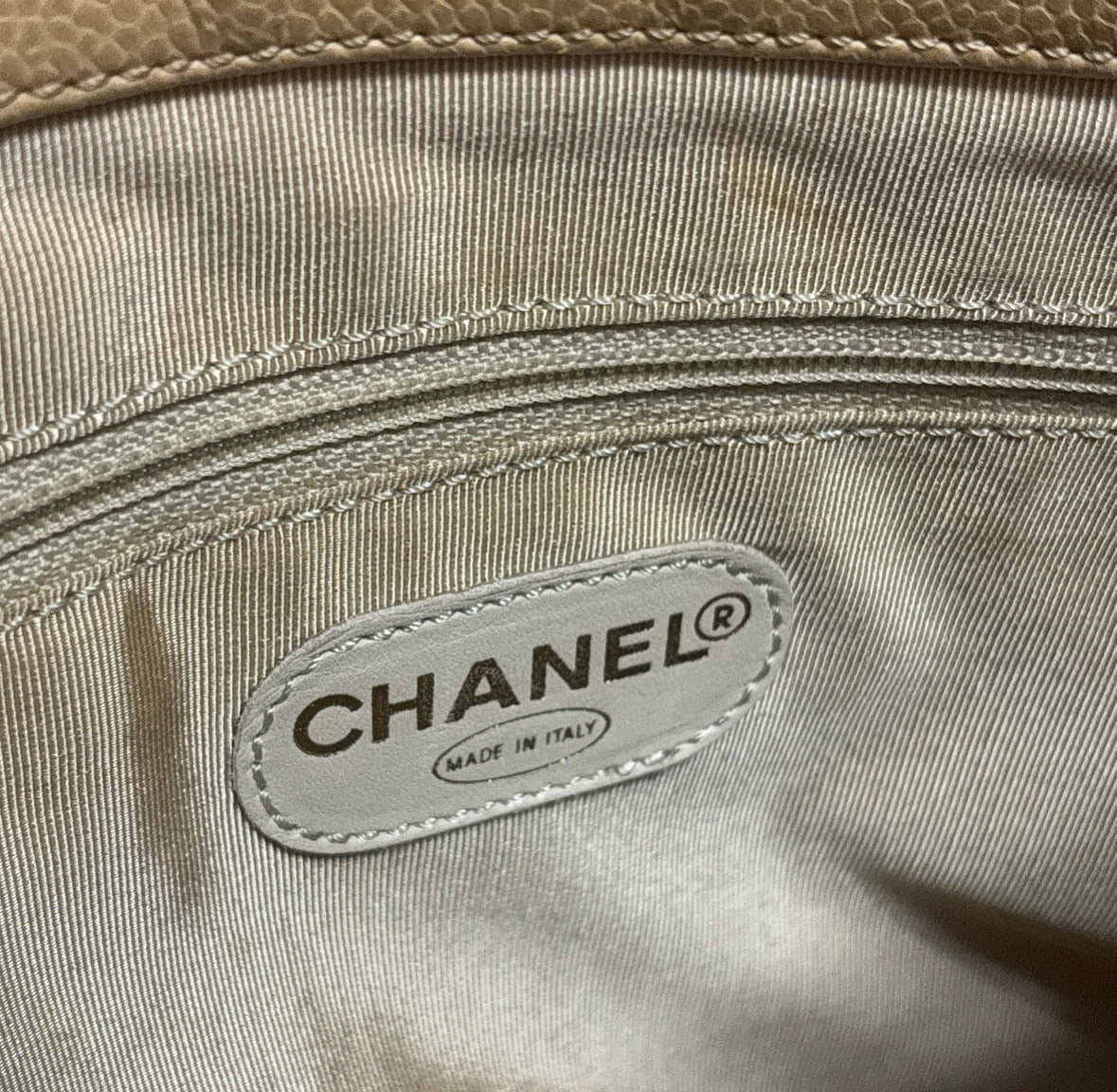 CHANEL Vintage 1997 Beige Caramel Caviar Tote product photograph 11 - VaultedVIP