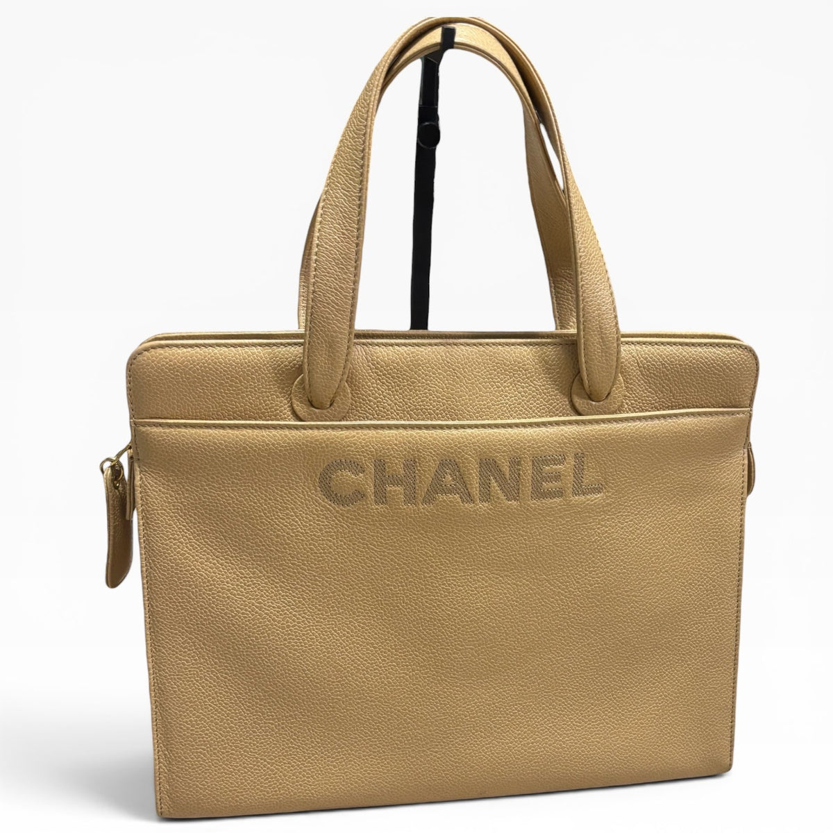 CHANEL Vintage 1997 Beige Caramel Caviar Tote product photograph 2 - VaultedVIP