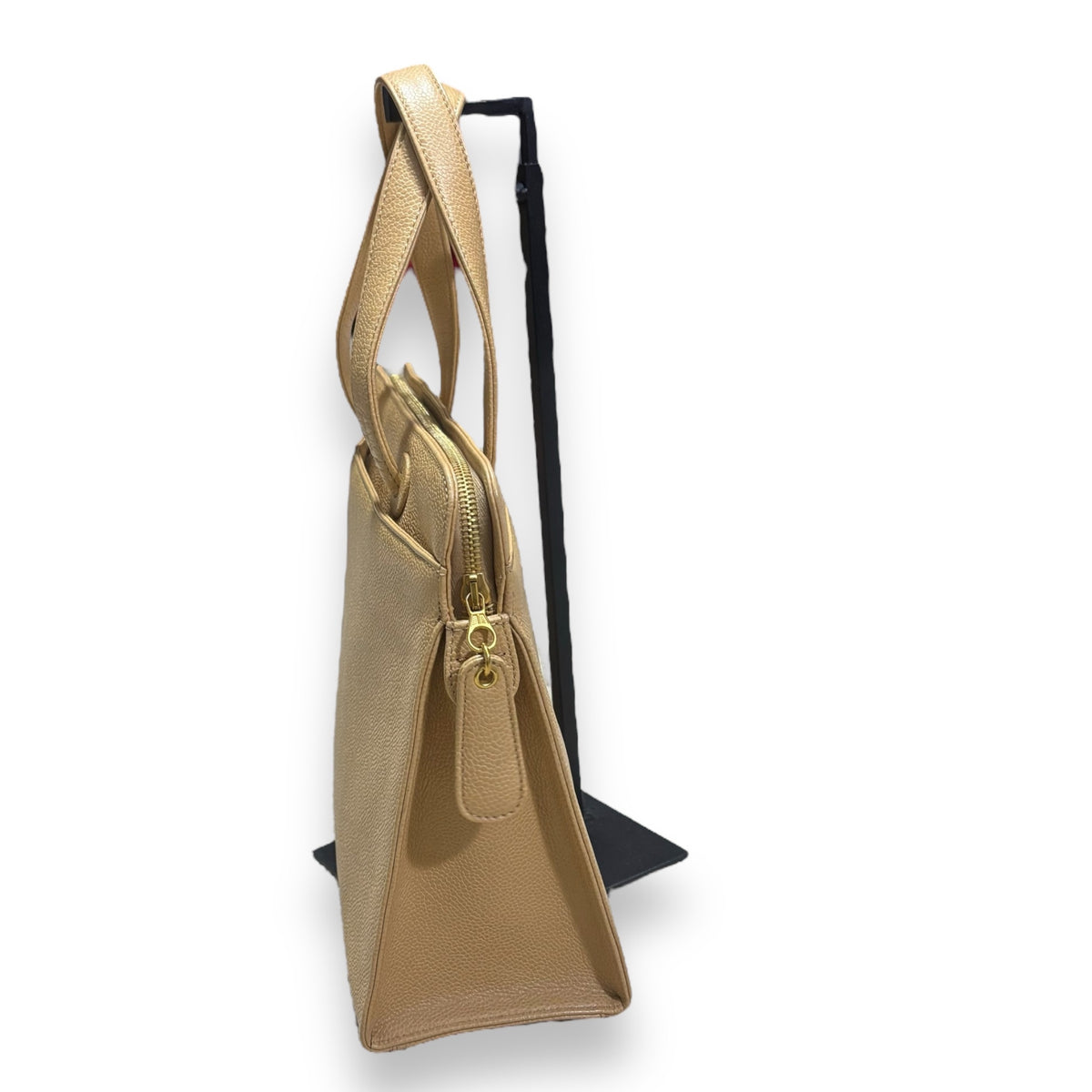 CHANEL Vintage 1997 Beige Caramel Caviar Tote product photograph 6 - VaultedVIP