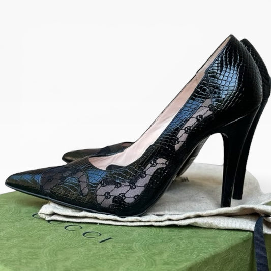 Gucci Python Embossed Pumps