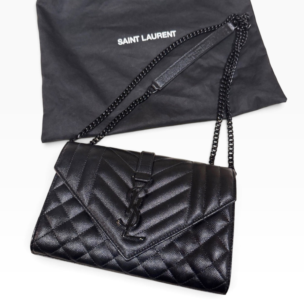 Saint Laurent YSL Envelope Black on Black product photograph 5 - VaultedVIP