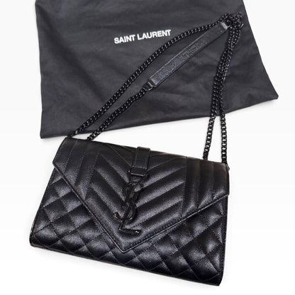Saint Laurent YSL Envelope Black on Black product photograph 5 - VaultedVIP