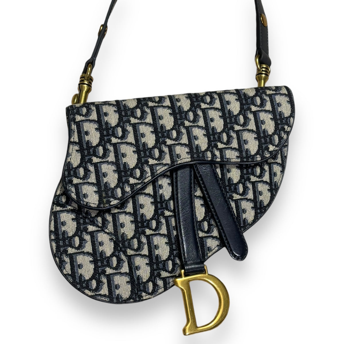 Christian Dior Mini Saddle Belt Bag Navy Oblique product photograph 4 - VaultedVIP