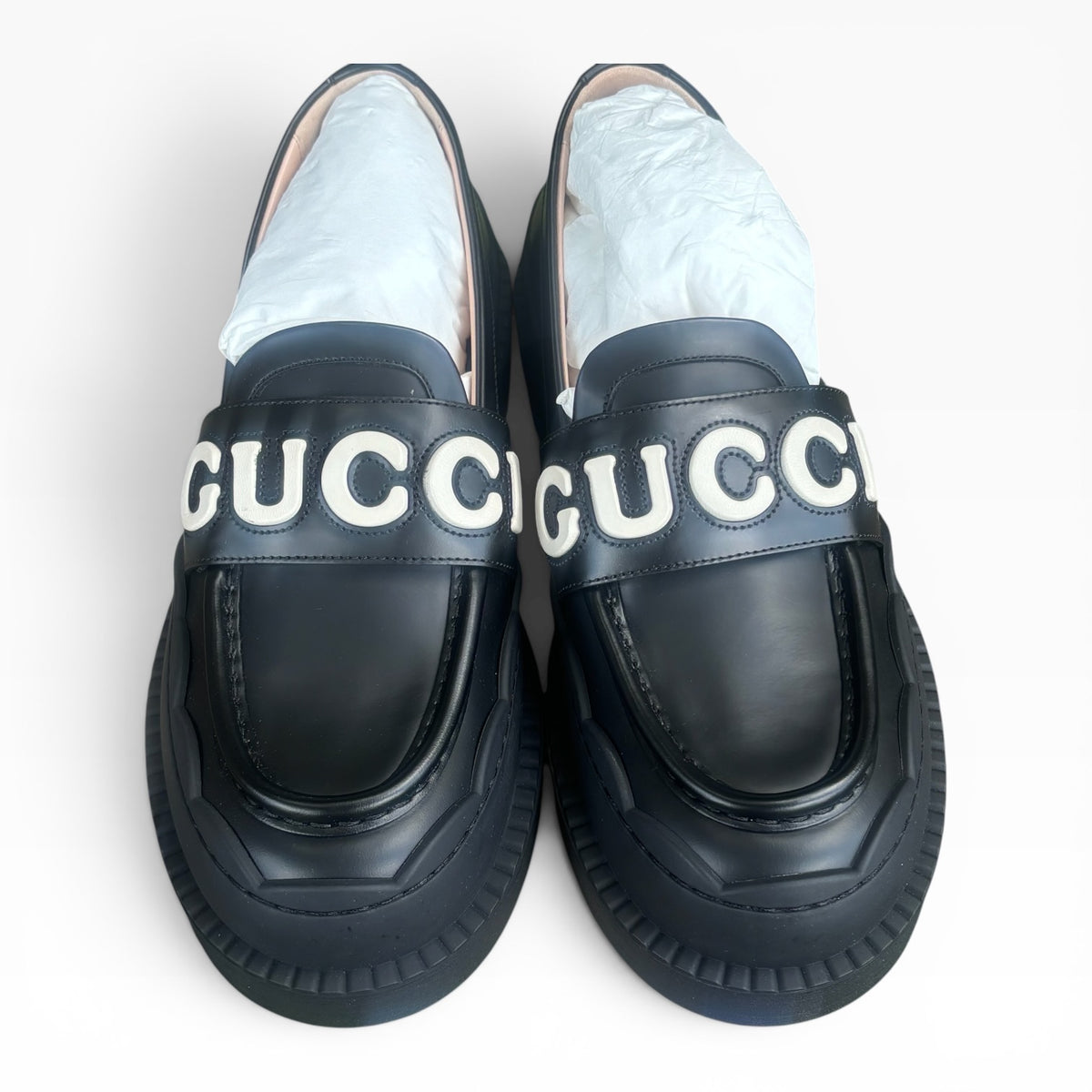 Gucci Black Leather Platform Loafers Size 39 product photograph 3 - VaultedVIP