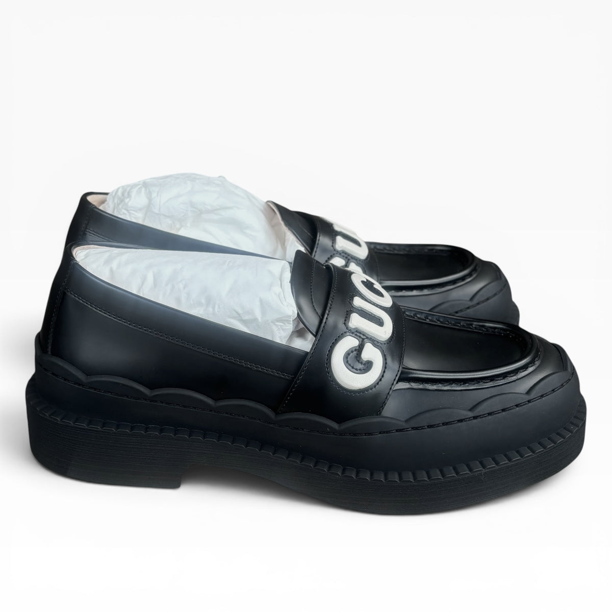 Gucci Black Leather Platform Loafers Size 39 product photograph 4 - VaultedVIP