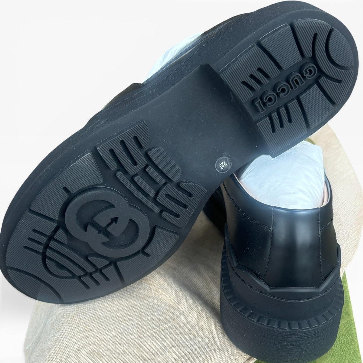 Gucci Black Leather Platform Loafers Size 39 product photograph 6 - VaultedVIP