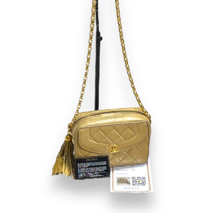 CHANEL Vintage Bijoux Tassel Metallic Gold Shoulder Bag product photograph 2 - VaultedVIP