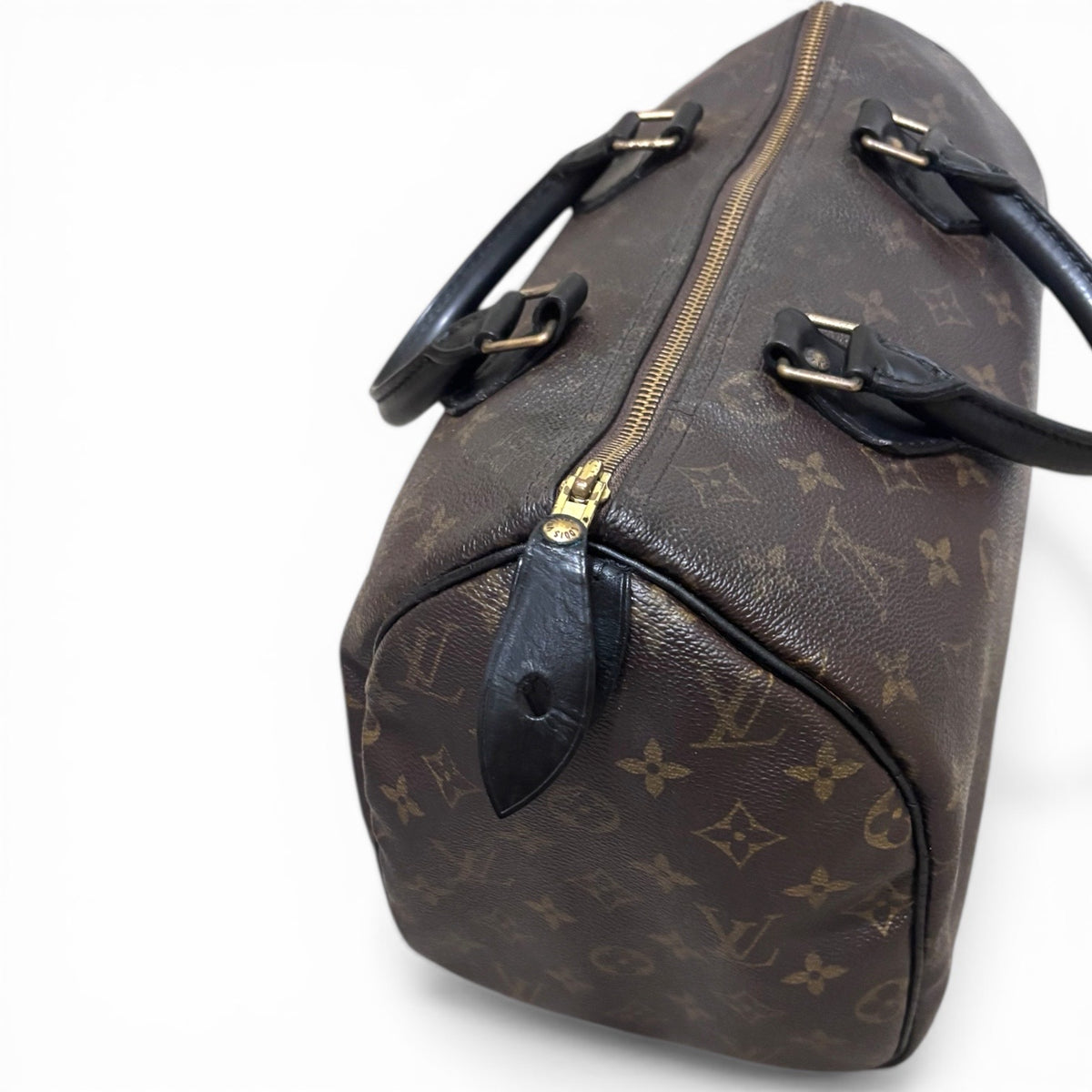 Louis Vuitton Vintage Speedy 30 Monogram Black Refinished Trim 1997 product photograph 5 - VaultedVIP