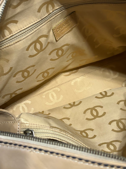 CHANEL Vintage Wild Stitch Boston Bowler Beige Black product photograph 14 - VaultedVIP