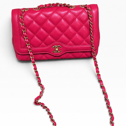 CHANEL Diane Hot Pink Fuchsia Quilted Leather product photograph 3 - VaultedVIP