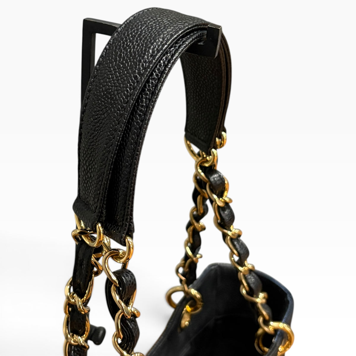 CHANEL Petite Shopping Tote PST Black Caviar Gold product photograph 2 - VaultedVIP