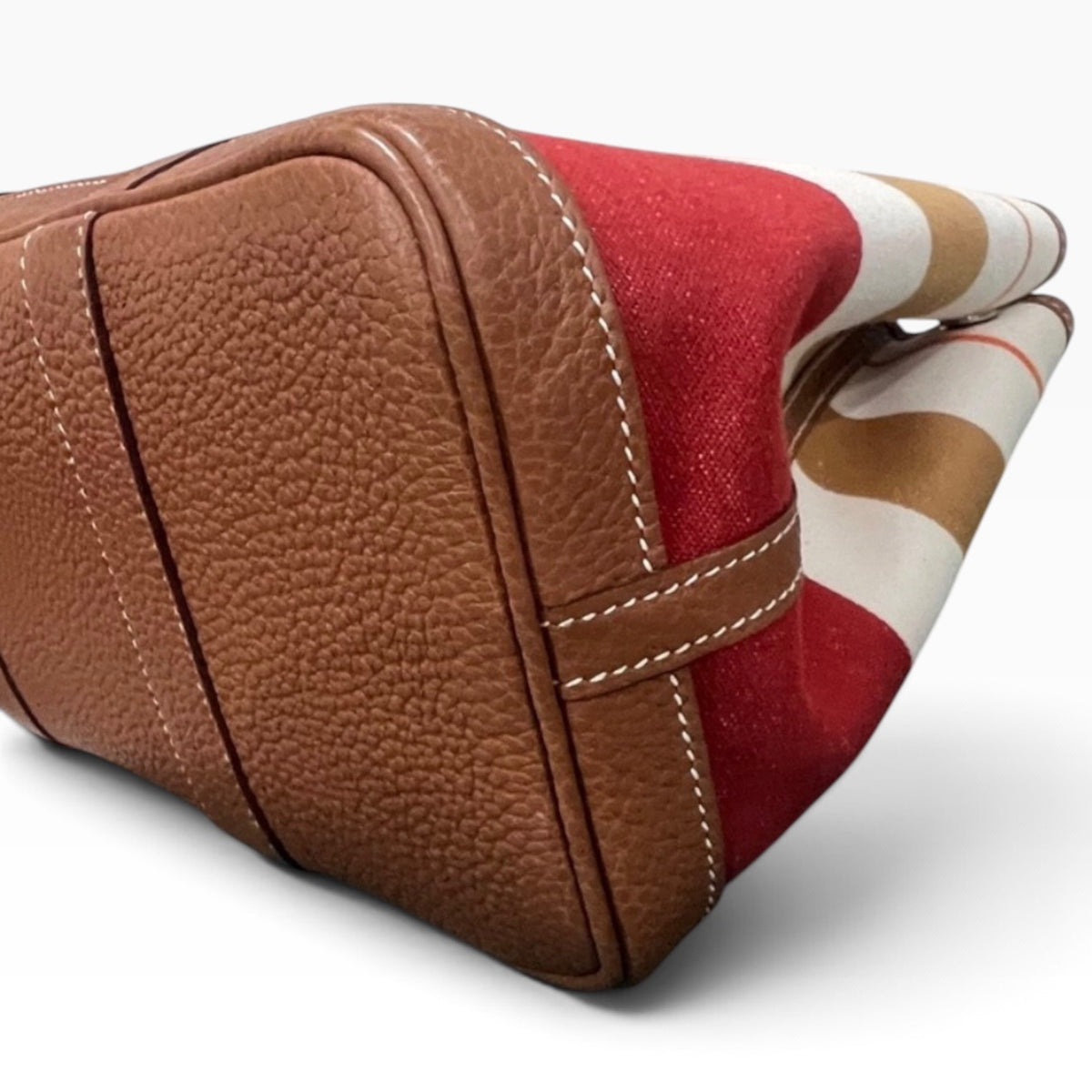 HERMES Rocabar Garden Party 36 Striped Wool Negonda Leather Tote product photograph 13 - VaultedVIP