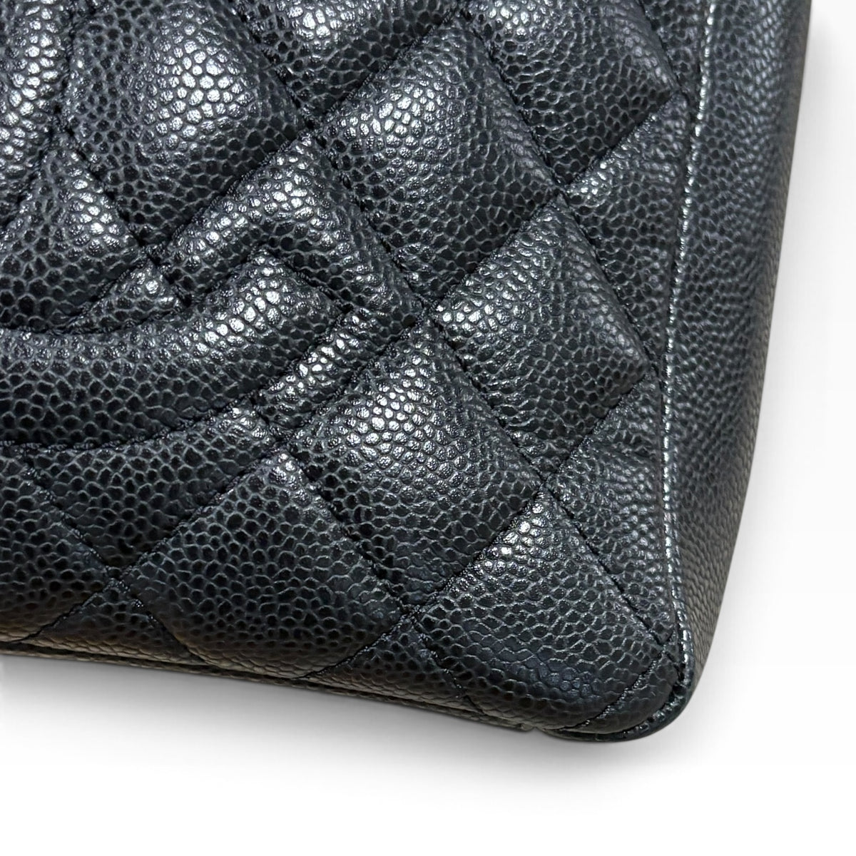 CHANEL Petite Shopping Tote PST Black Caviar Gold product photograph 7 - VaultedVIP