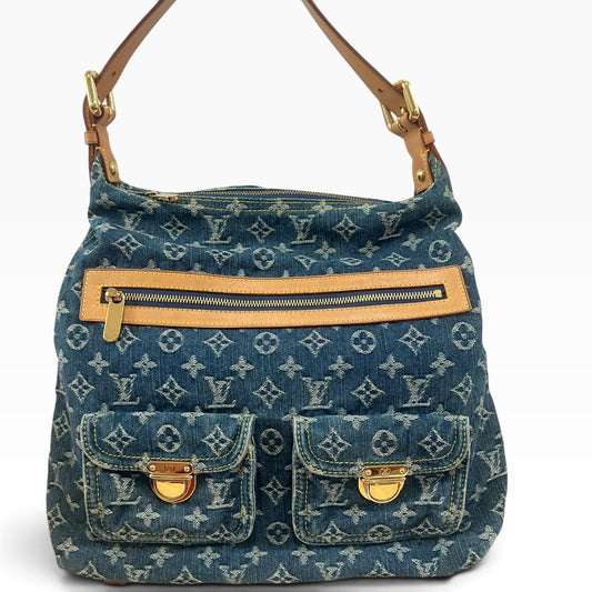 Louis Vuitton Vintage Monogram Denim Baggy GM Blue M95048 product photograph 1 - VaultedVIP