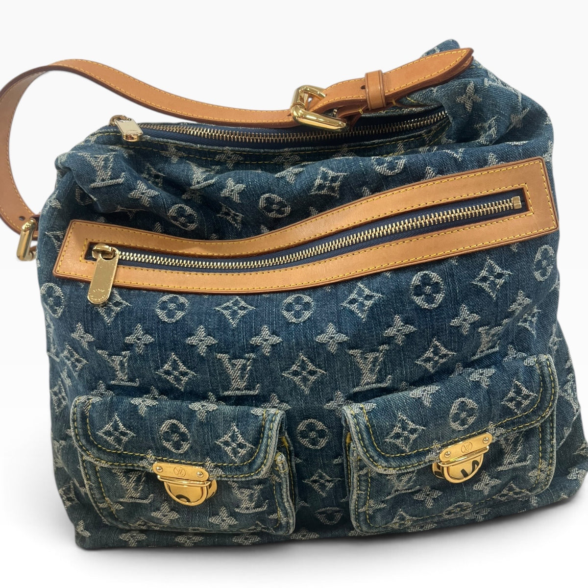 Louis Vuitton Vintage Monogram Denim Baggy GM Blue M95048 product photograph 18 - VaultedVIP