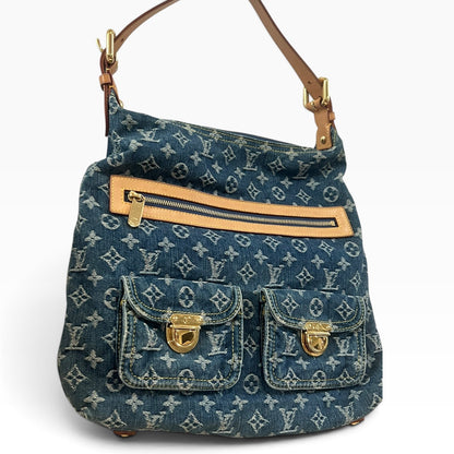 Louis Vuitton Vintage Monogram Denim Baggy GM Blue M95048 product photograph 2 - VaultedVIP