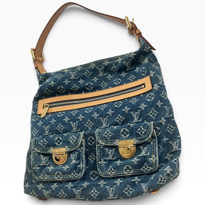 Louis Vuitton Vintage Monogram Denim Baggy GM Blue M95048 product photograph 3 - VaultedVIP