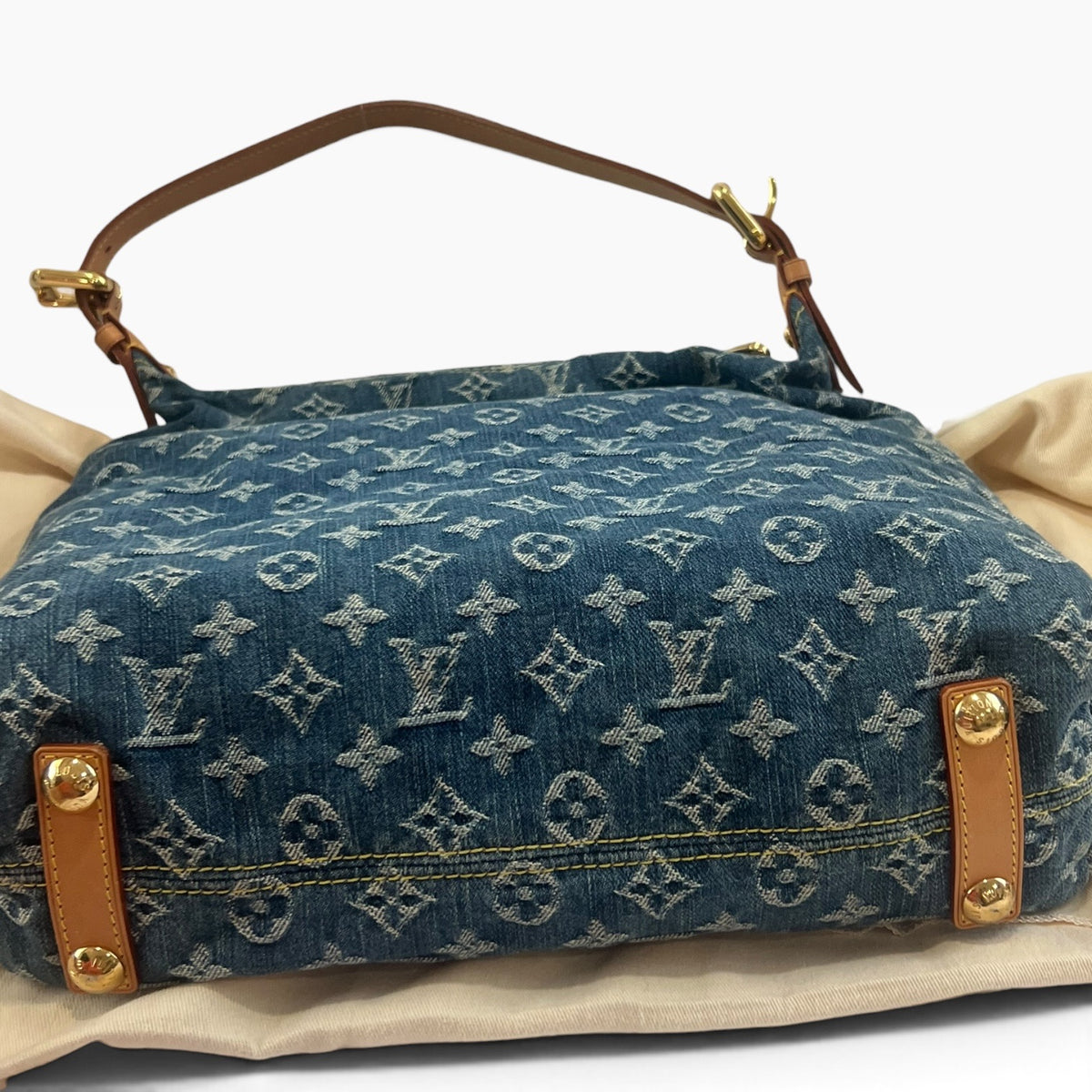 Louis Vuitton Vintage Monogram Denim Baggy GM Blue M95048 product photograph 4 - VaultedVIP